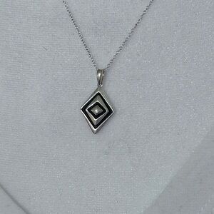 Silpada logo, Sterling Silver Geometric Diamond Pendant Necklace - new